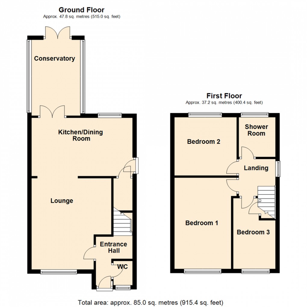 Floorplan for Fairfield Close, Rothwell, Leeds