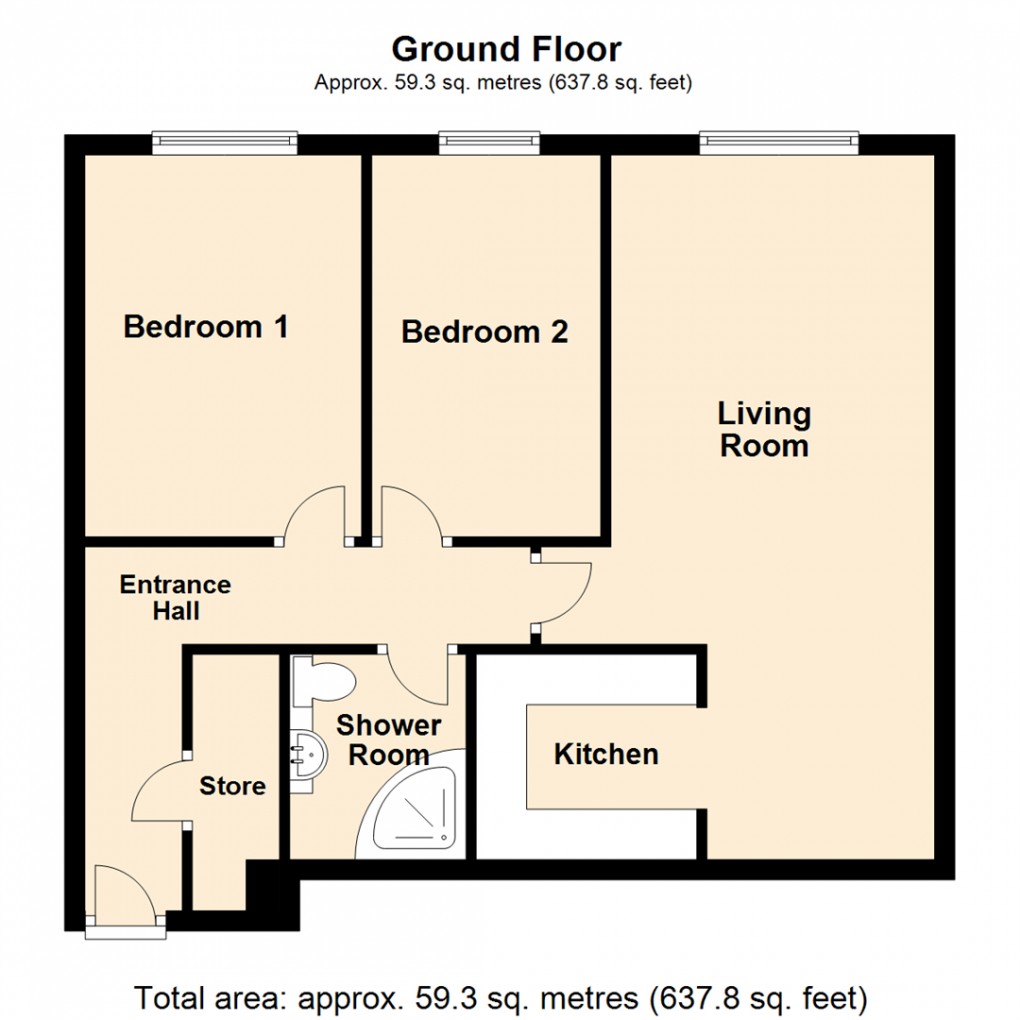 Floorplan for Sandbed Lawns, Crossgates, Leeds