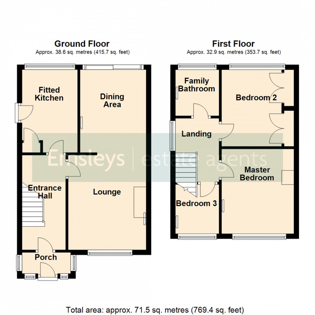 Floorplan for Earlswood Crescent, Kippax, Leeds