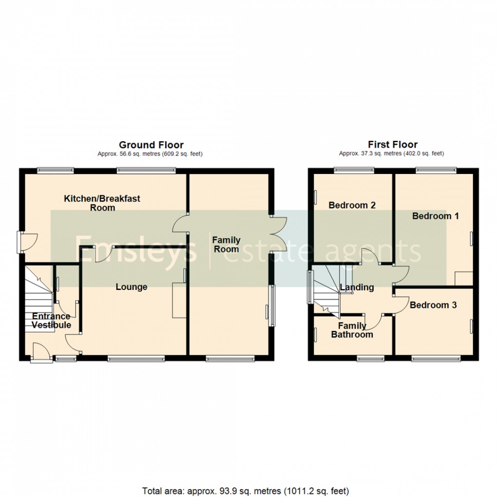 Floorplan for Pondfields Place, Kippax, Leeds