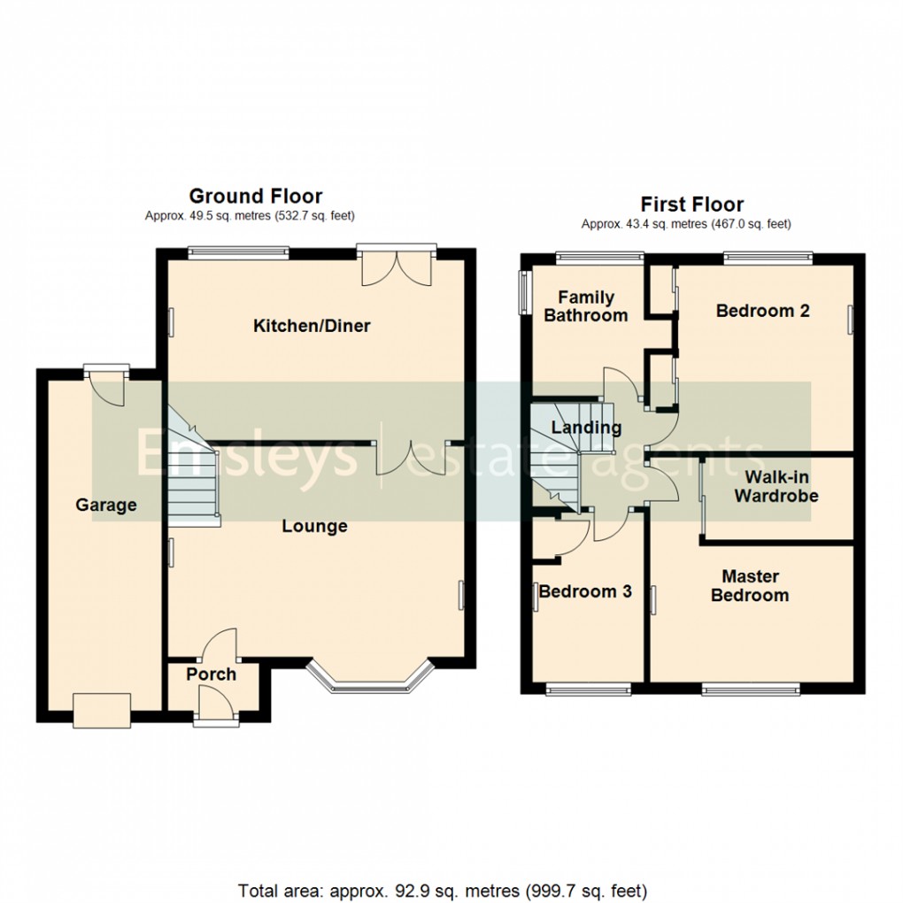 Floorplan for Whitehouse Avenue, Great Preston, Leeds