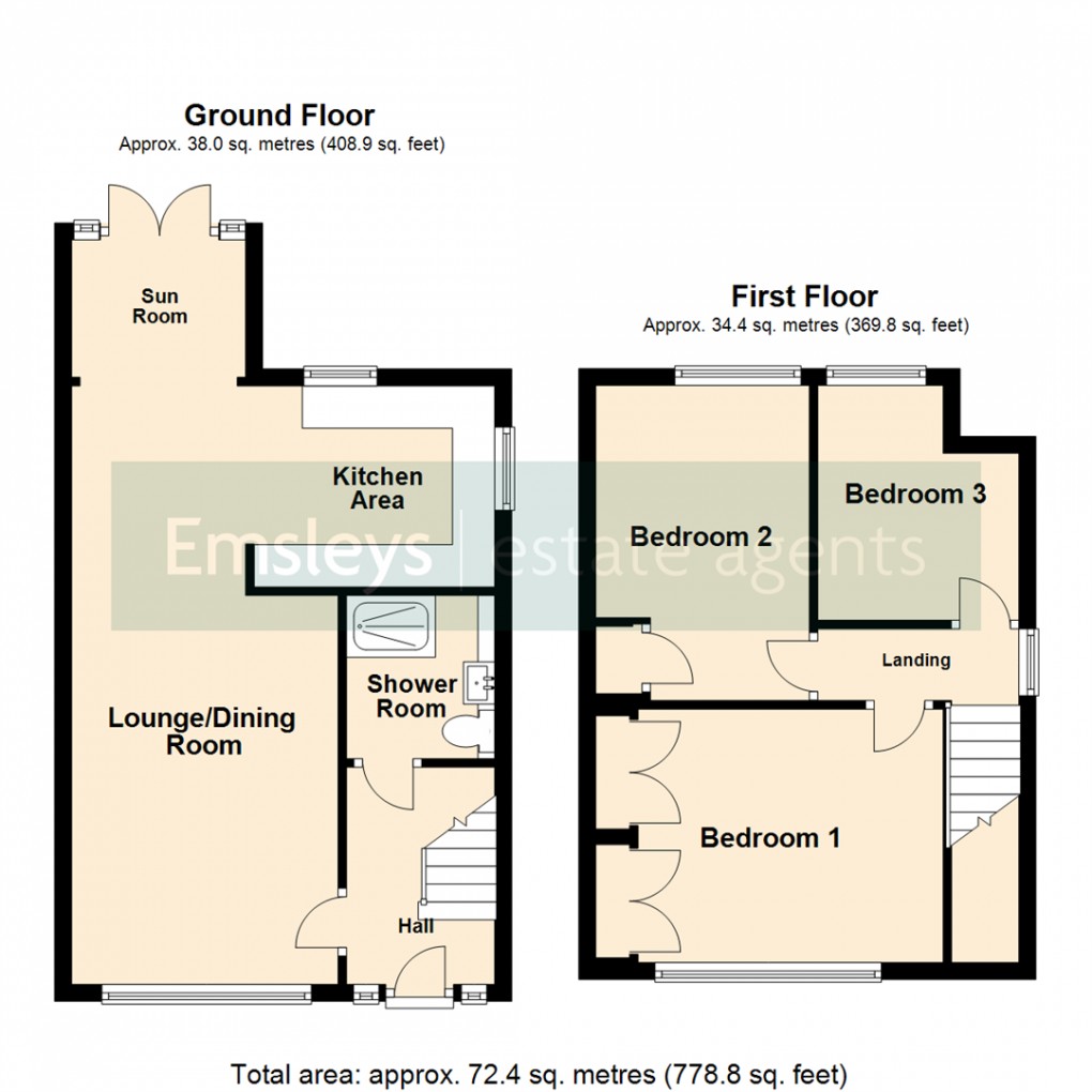 Floorplan for Rose Avenue, Sherburn In Elmet, Leeds