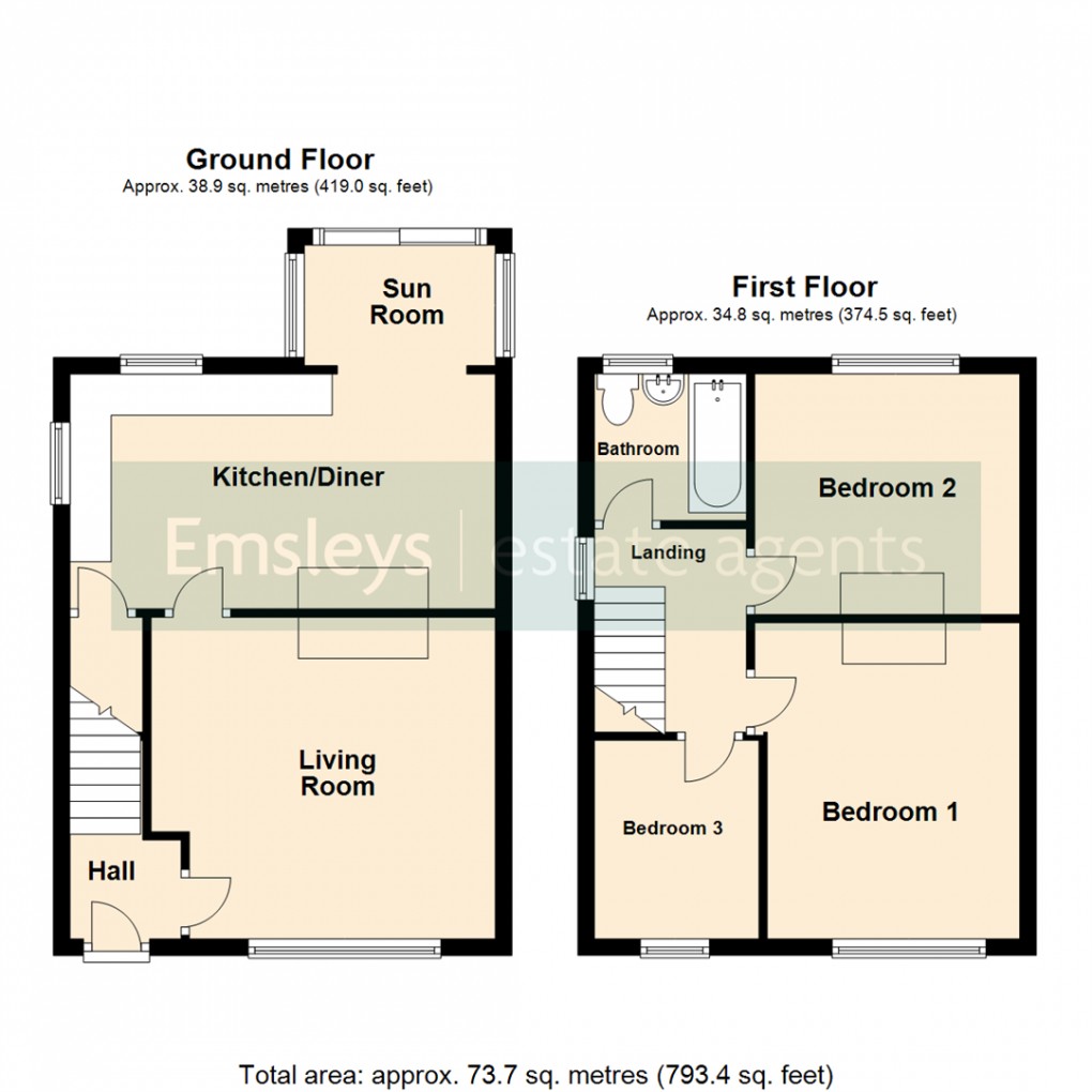 Floorplan for Skelton Road, East End Park, Leeds