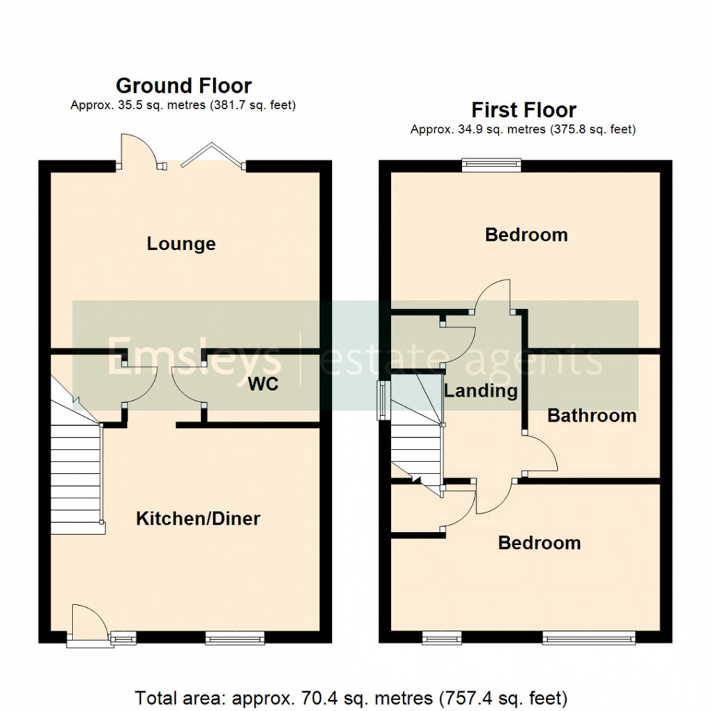 Floorplan for Meadow Drive, Mickelfield, Leeds