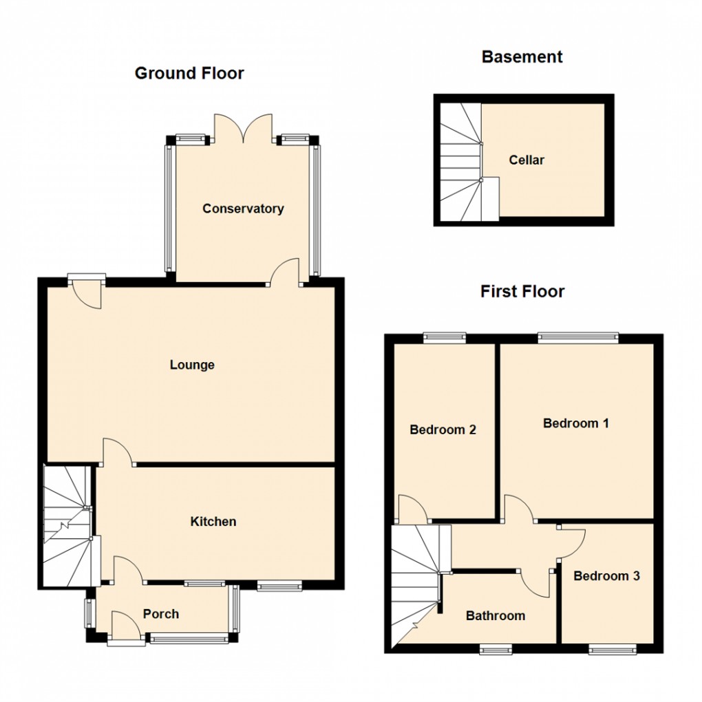 Floorplan for Greenfield Terrace, Methley, Leeds