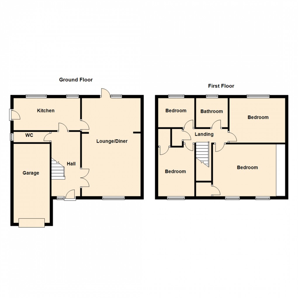 Floorplan for Sandgate Drive, Kippax, Leeds