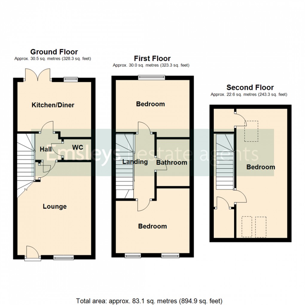 Floorplan for Rochester Row, Sherburn In Elmet, Leeds