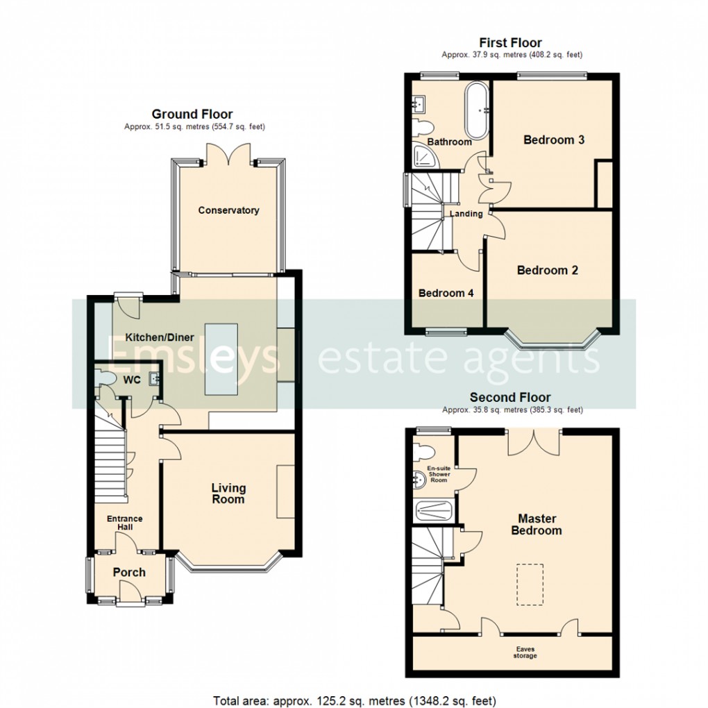 Floorplan for Hawkhill Gardens, Crossgates, Leeds