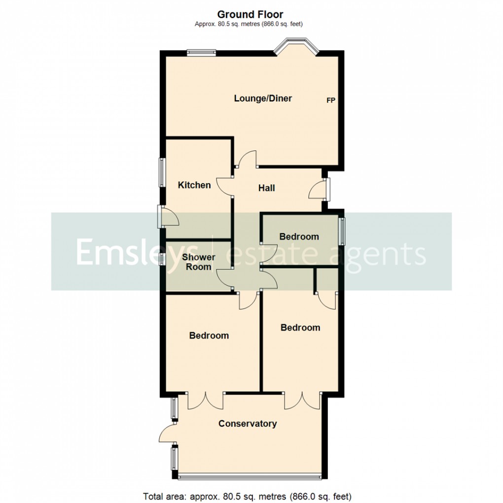 Floorplan for Fairway Close, Sherburn In Elmet, Leeds