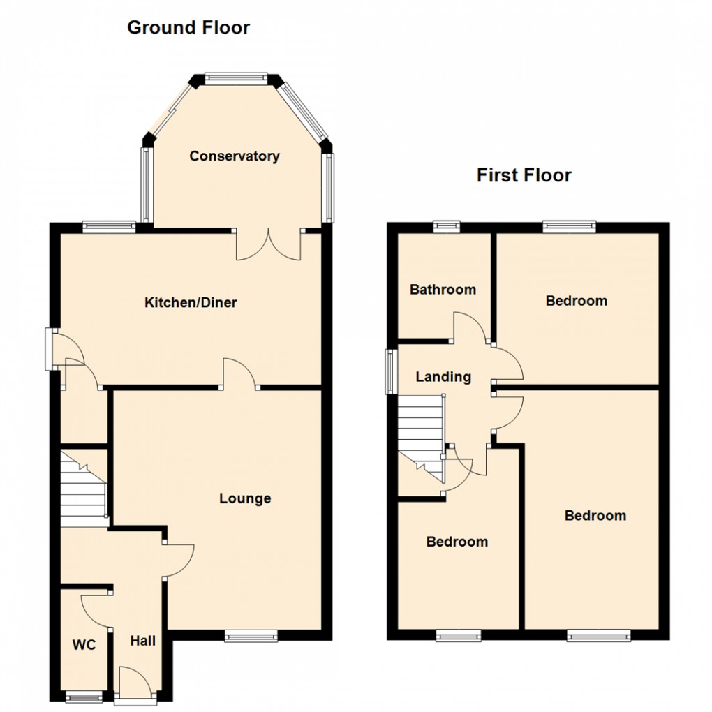 Floorplan for The Fairway, Sherburn In Elmet, Leeds