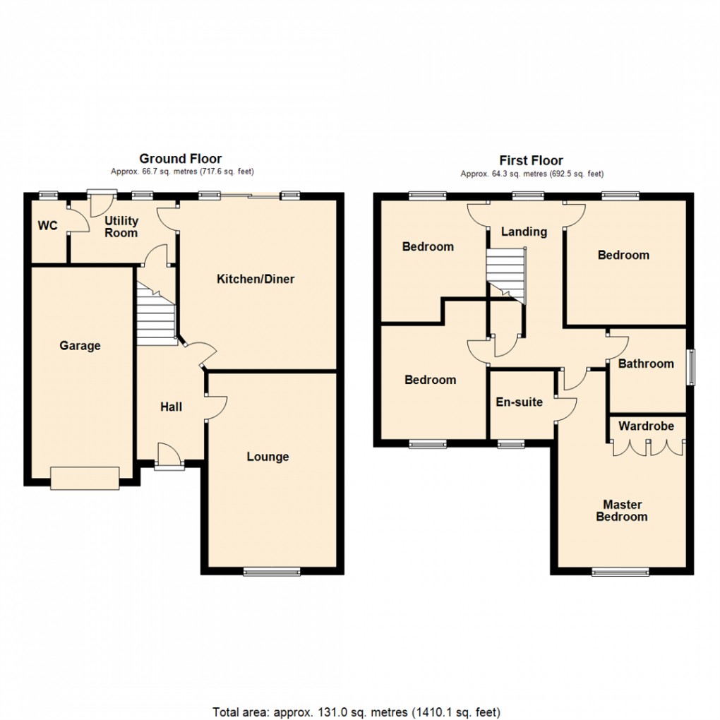 Floorplan for Bedford Drive, Sherburn In Elmet, Leeds