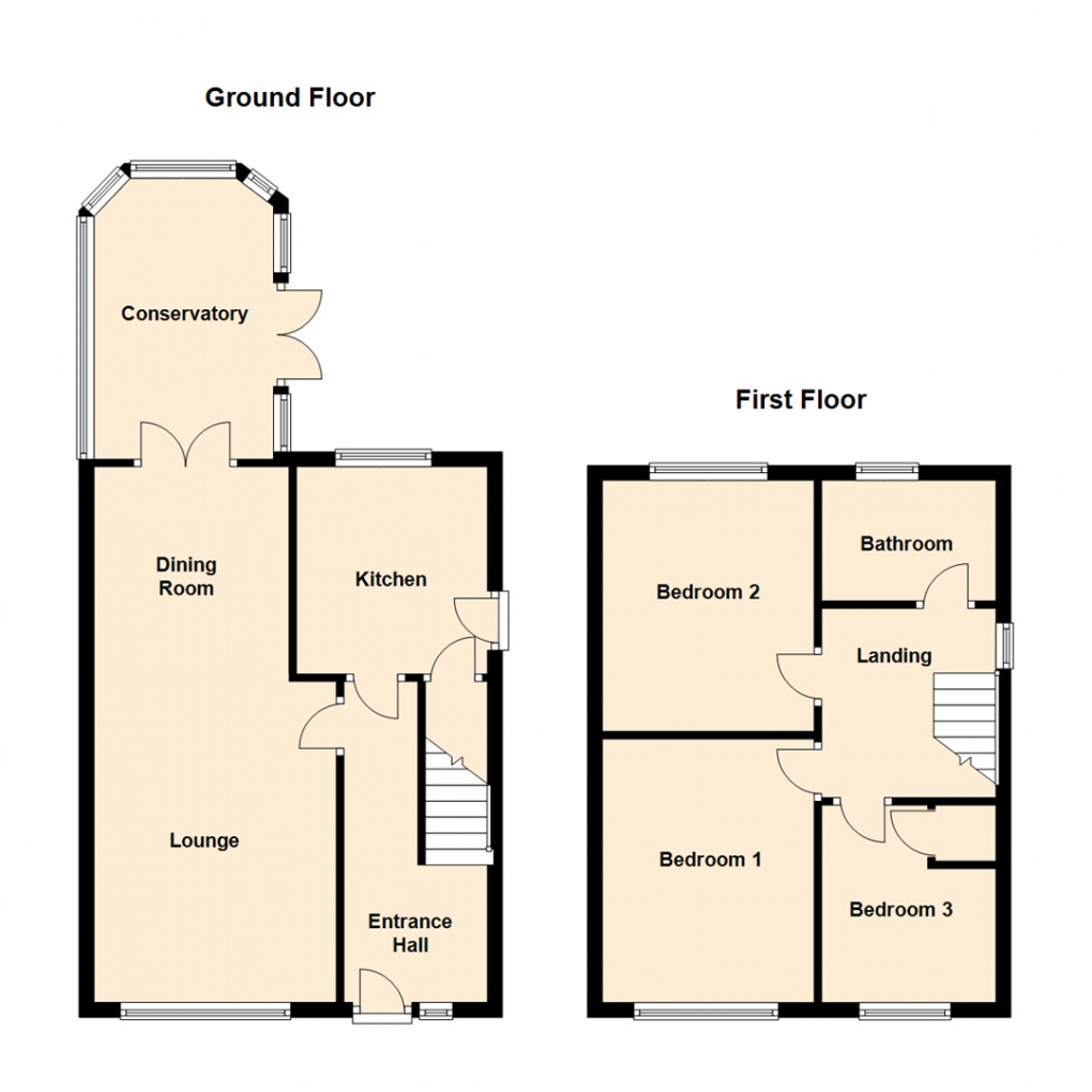 Floorplan for Elmete Avenue, Sherburn In Elmet, Leeds