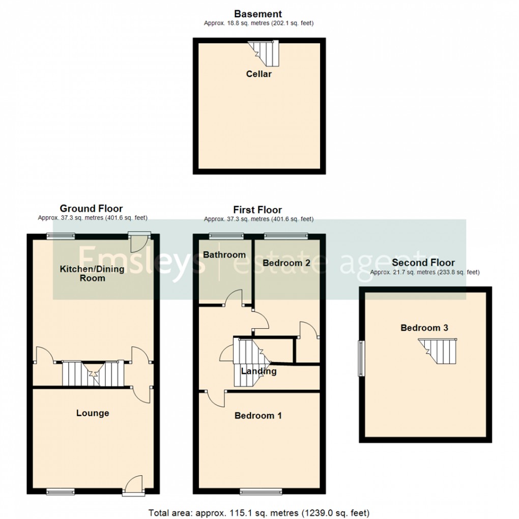 Floorplan for Bernard Street, Woodlesford, Leeds