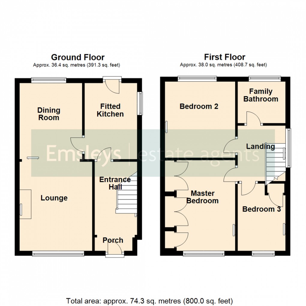 Floorplan for Acaster Drive, Garforth, Leeds