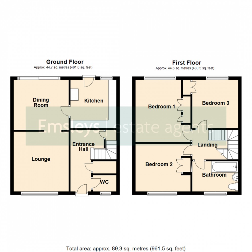 Floorplan for Red Hall Lane, Whinmoor, Leeds