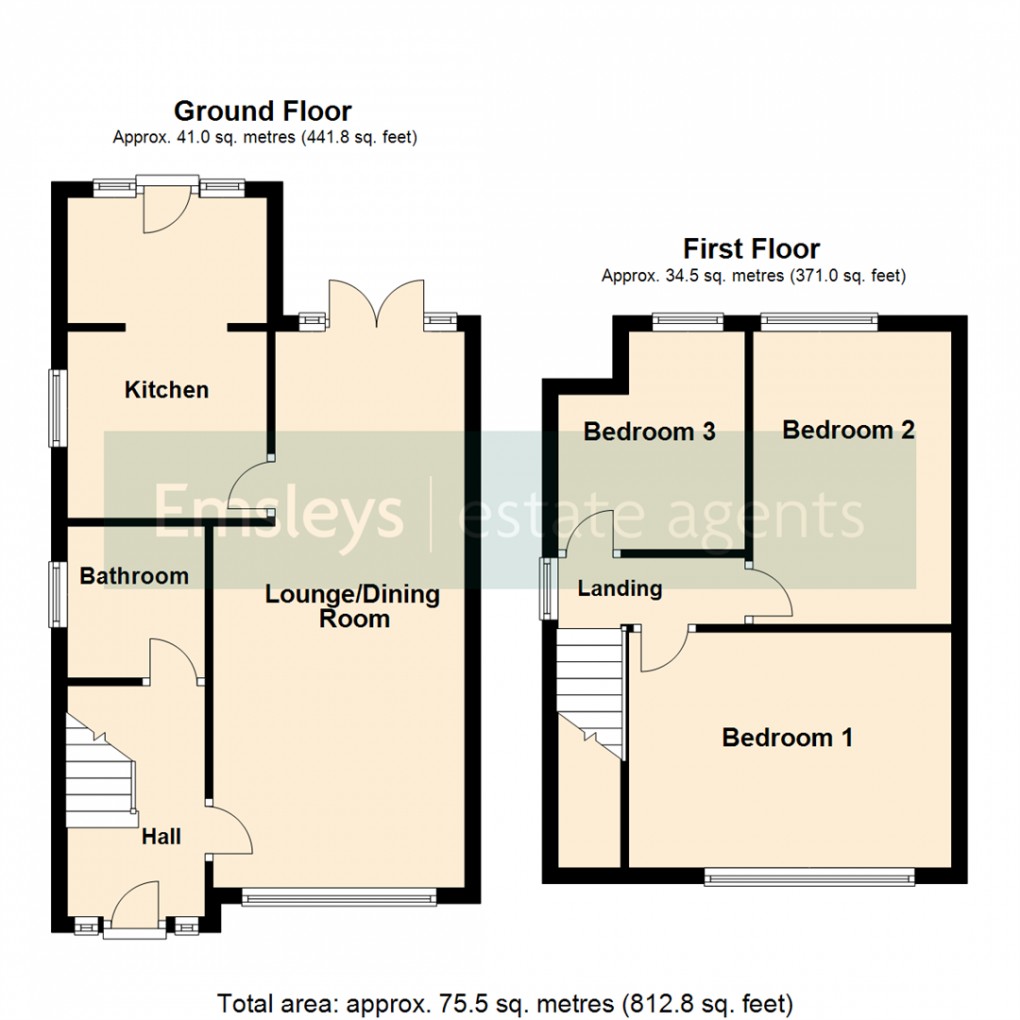 Floorplan for Rose Avenue, Sherburn In Elmet, Leeds