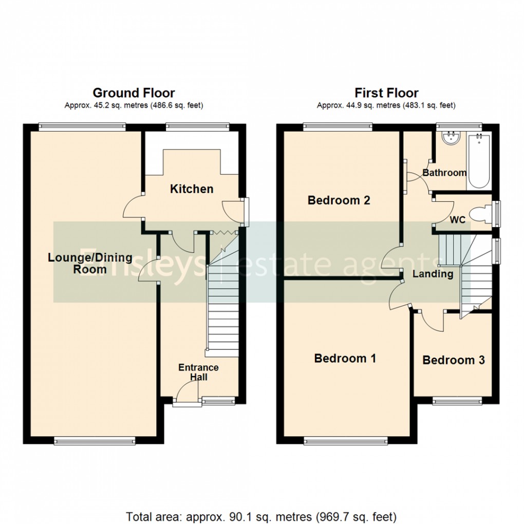 Floorplan for Field End Crescent, Leeds