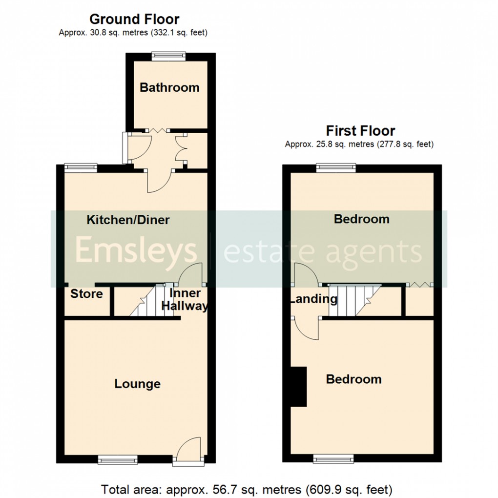 Floorplan for Oak Terrace, Sherburn In Elmet, Leeds