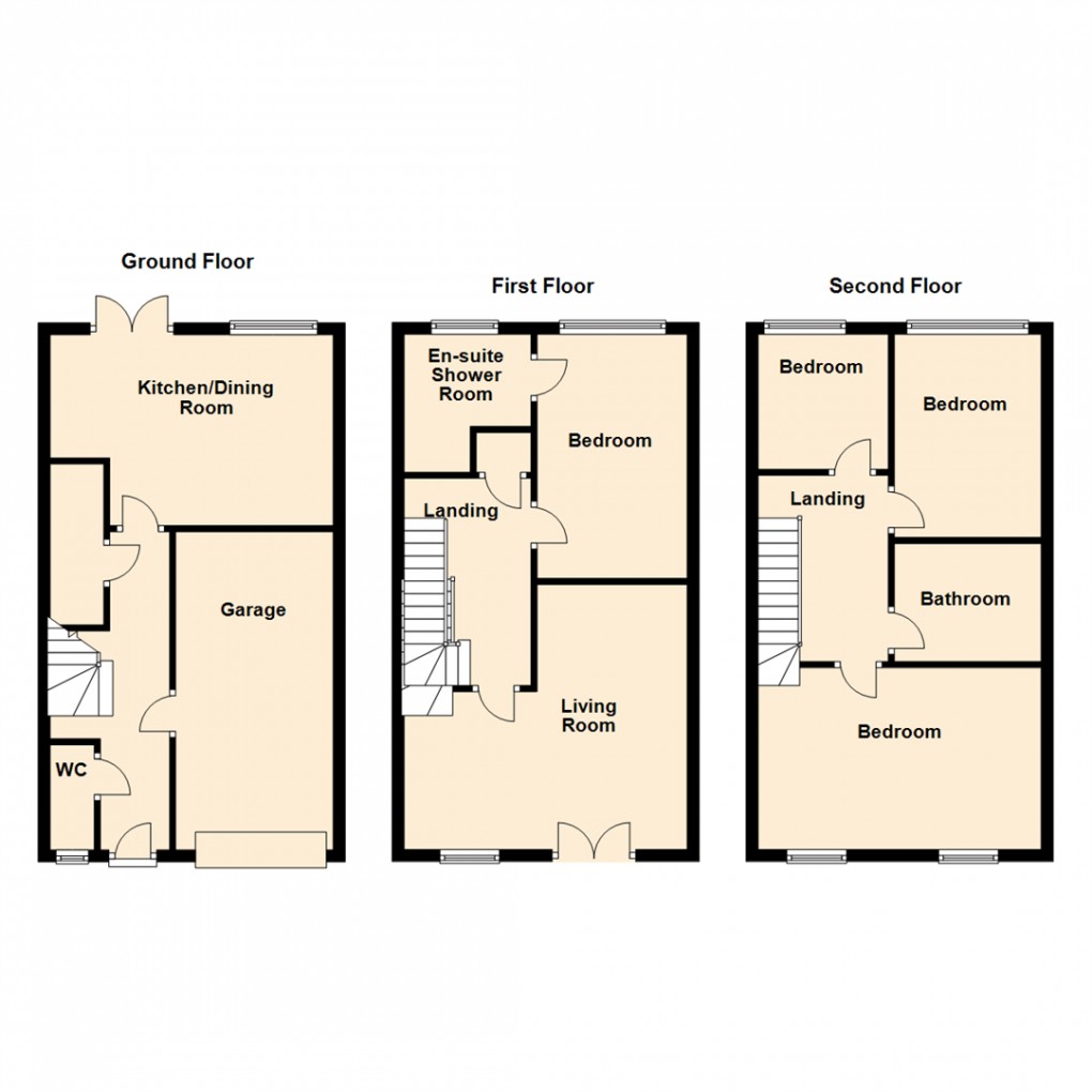 Floorplan for Sherwood Way, Woodlesford, Leeds