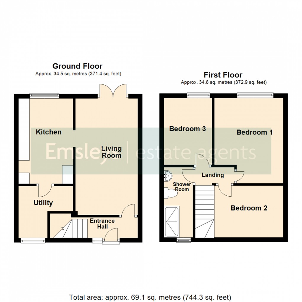 Floorplan for Monkswood Avenue, Seacroft, Leeds